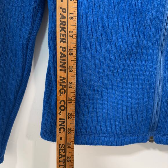 Patagonia Women's Cables Jacket Ribbed Fleece Blue Full Zip Medium Outdoor - Picture 5 of 7